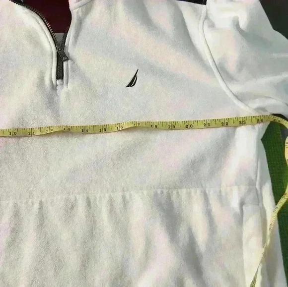 Nautica red white and blue fleece 1/4 zip pull over with pocket size xl - Picture 9 of 12